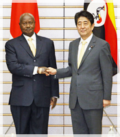 H.E. the President Museveni and PM Abe